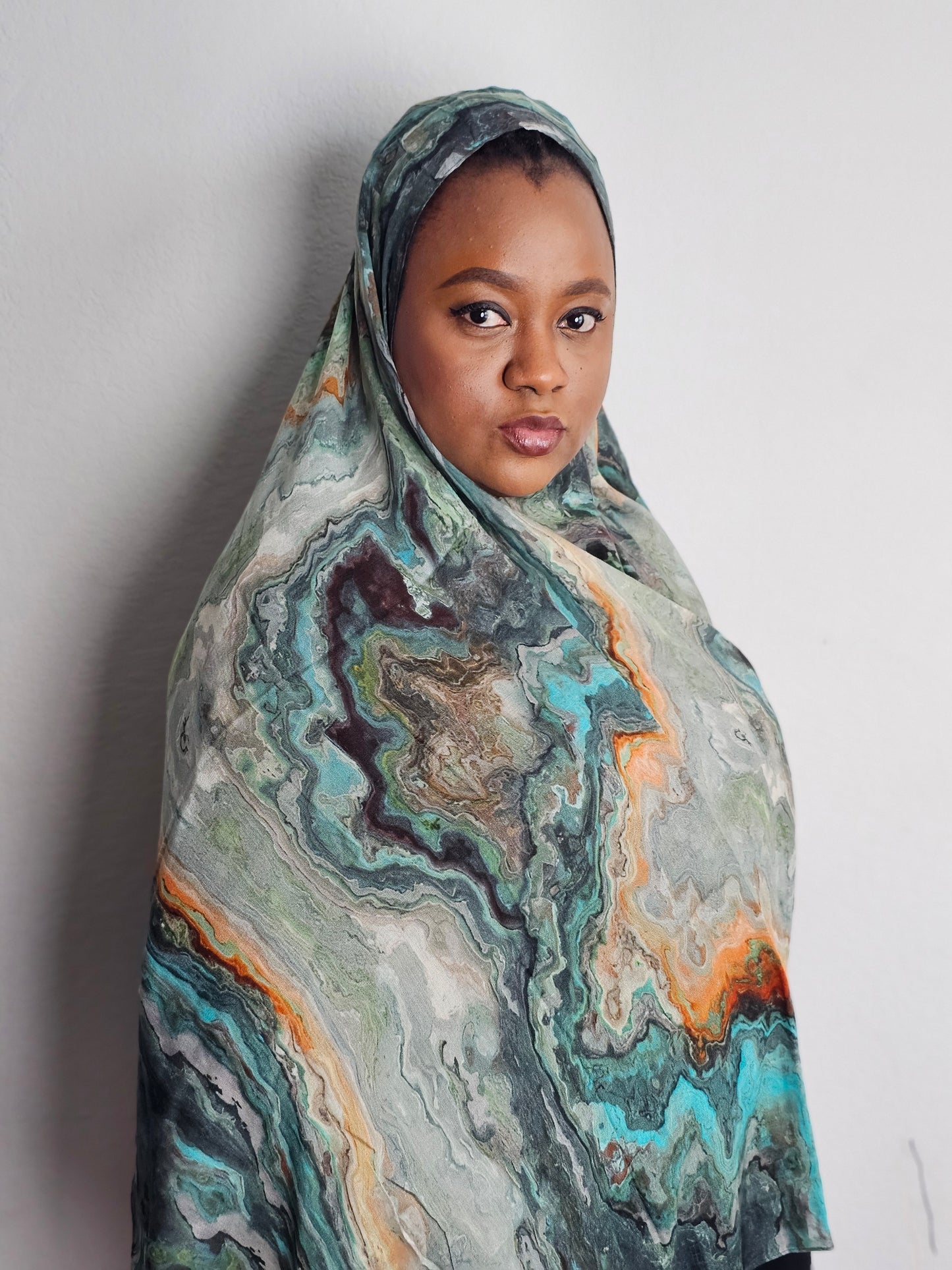 Emerald Marble Flow Hijab