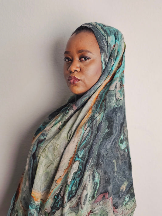 Emerald Marble Flow Hijab