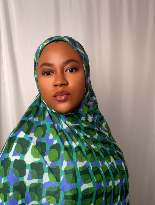 Emerald Mosaic Breeze Modal Hijab