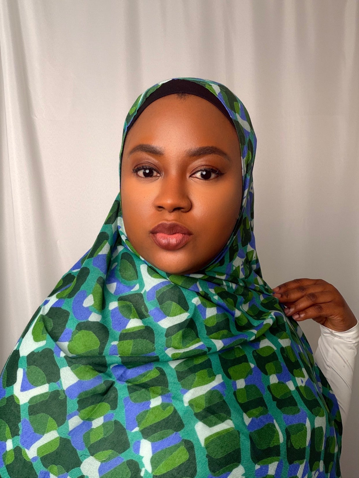 Emerald Mosaic Breeze Modal Hijab