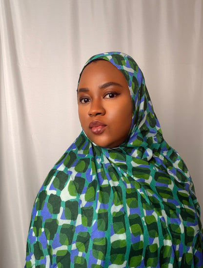 Emerald Mosaic Breeze Modal Hijab