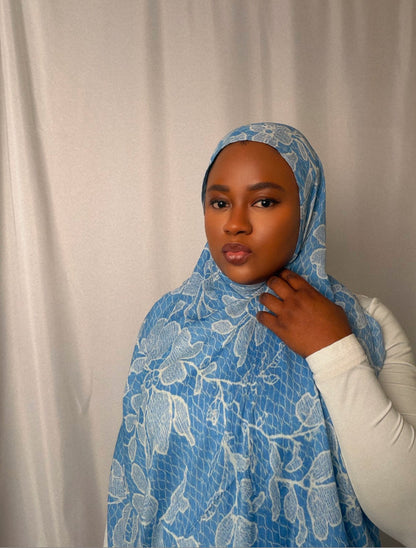 Sky Blossom Lace Modal Hijab