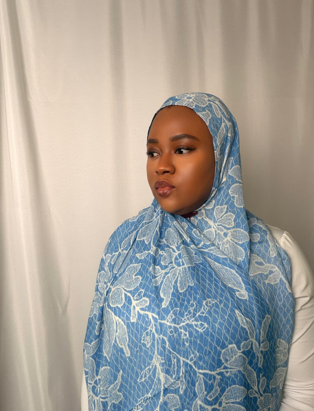 Sky Blossom Lace Modal Hijab