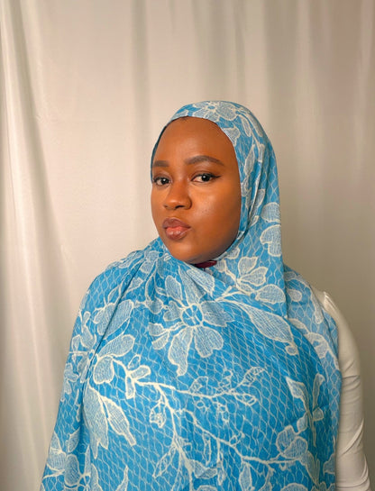 Sky Blossom Lace Modal Hijab