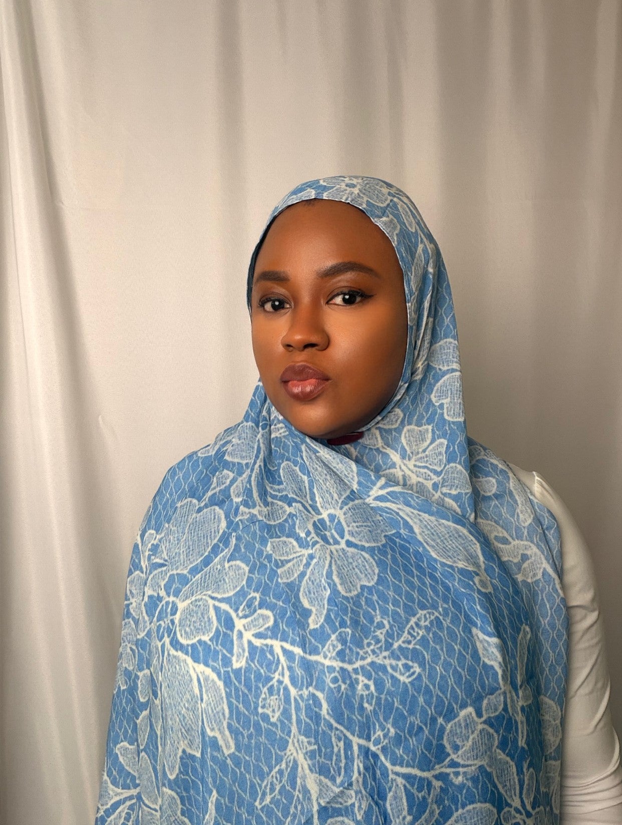 Sky Blossom Lace Modal Hijab