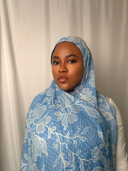 Sky Blossom Lace Modal Hijab