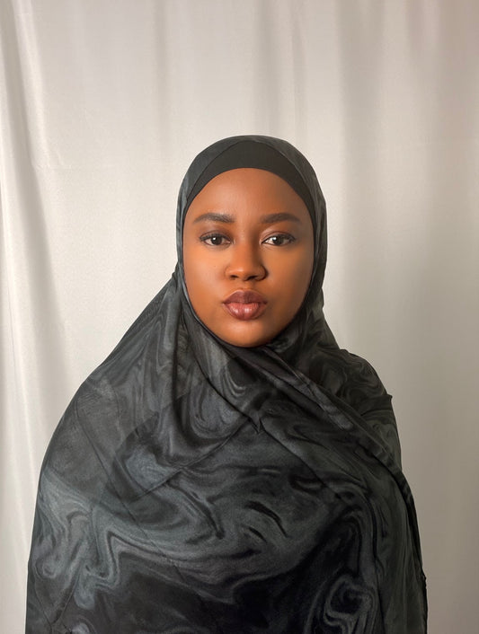 Midnight Marble Luxe Modal Hijab