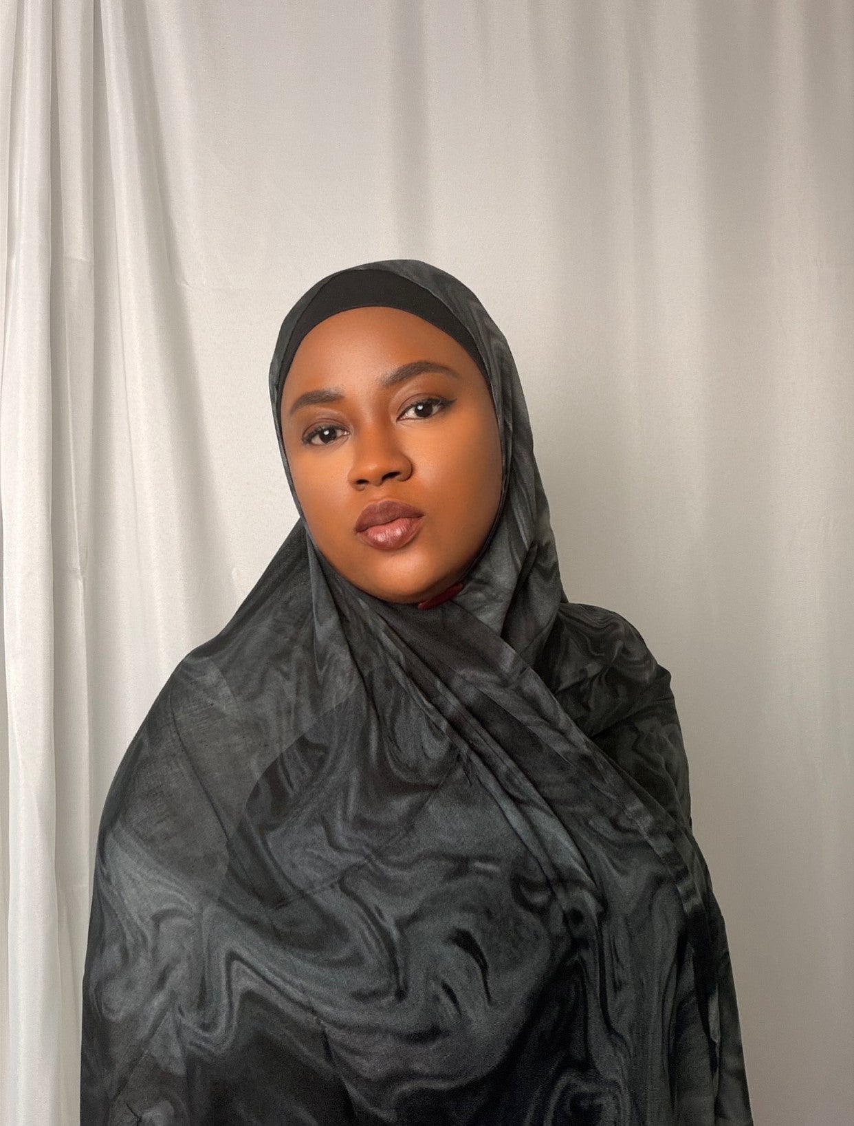 Midnight Marble Luxe Modal Hijab
