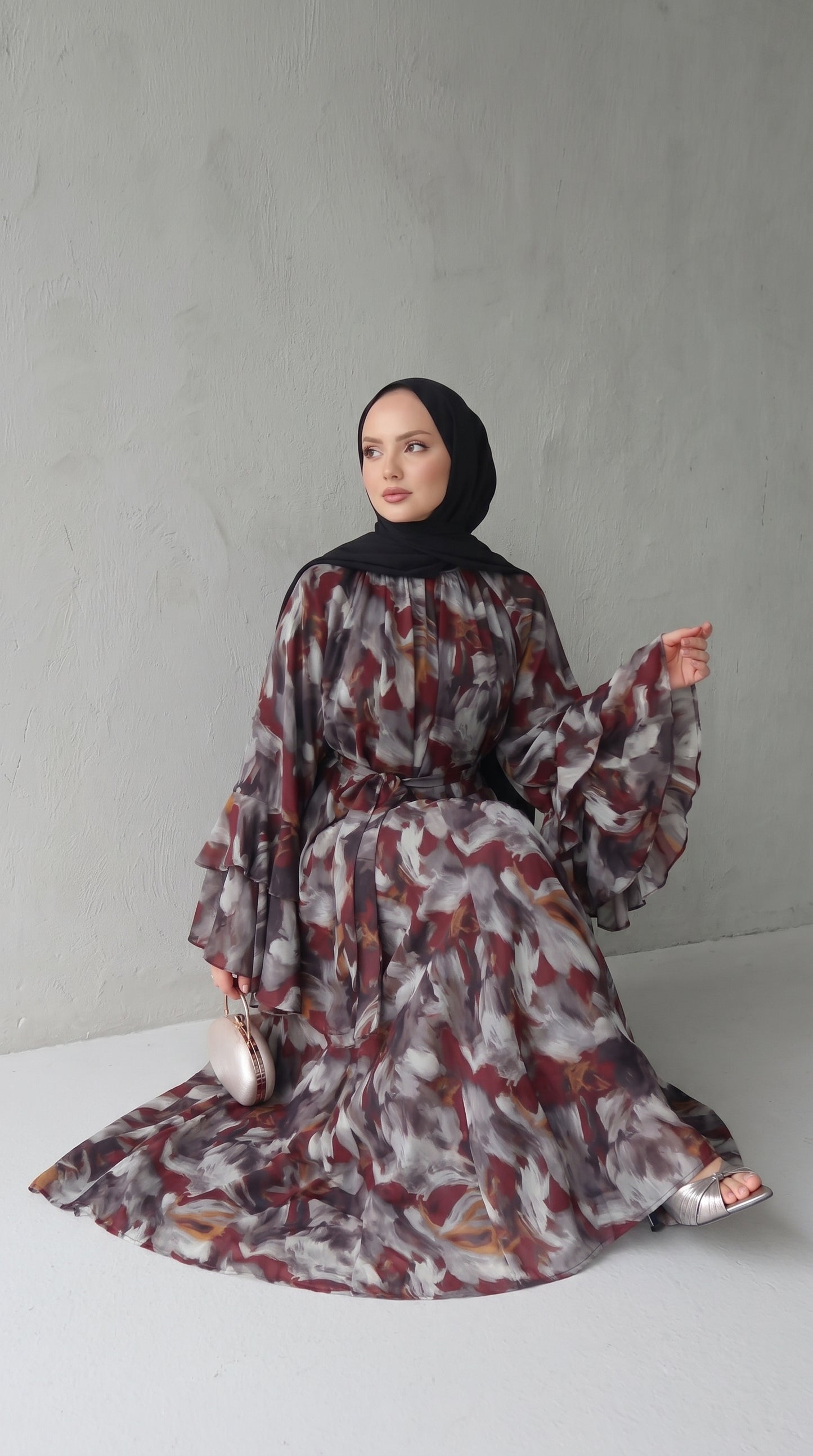 Autumn Whisper Modest Maxi Dress