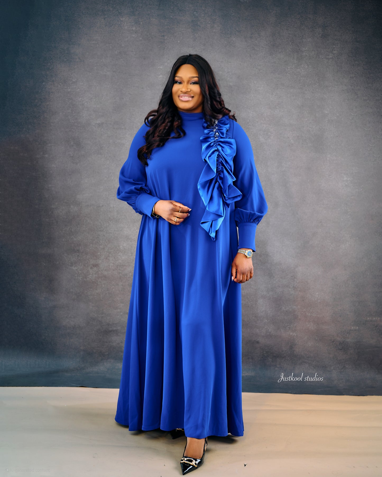 Kaffy Royal Ruffle Abaya Dress