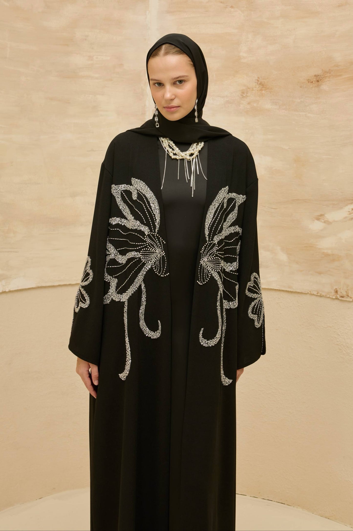 Midnight Bloom Embellished Abaya