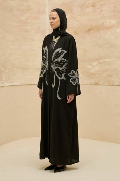 Midnight Bloom Embellished Abaya